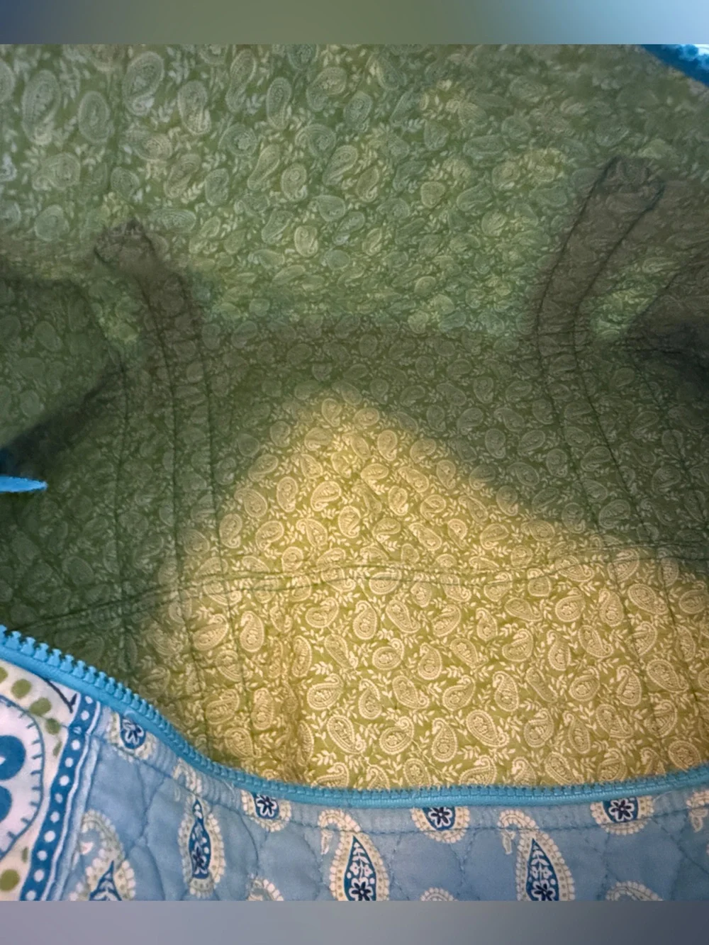 Vera Bradley Quilted Paisley Tote Bag in Light Blue